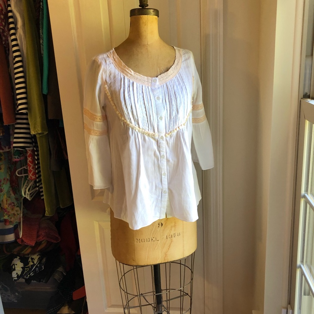 Free People white button blouse
